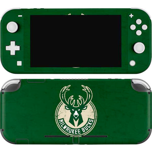 NBA Milwaukee Bucks Green Distressed Nintendo Switch Lite Skin